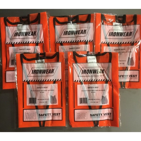 Ironwear Safety Vest Style No: 1205.  Bundle Of 5 - Picture 1 of 1
